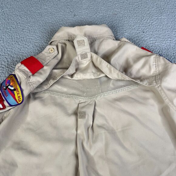 Boy Scouts Shirt Boy Large Micro Fiber Uniform Shirt BSA Polyester Calif Patches - Picture 8 of 13